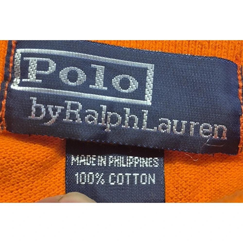 Polo Ralph Lauren mens orange polo shirt Big 3X pullover green pony logo Cotton